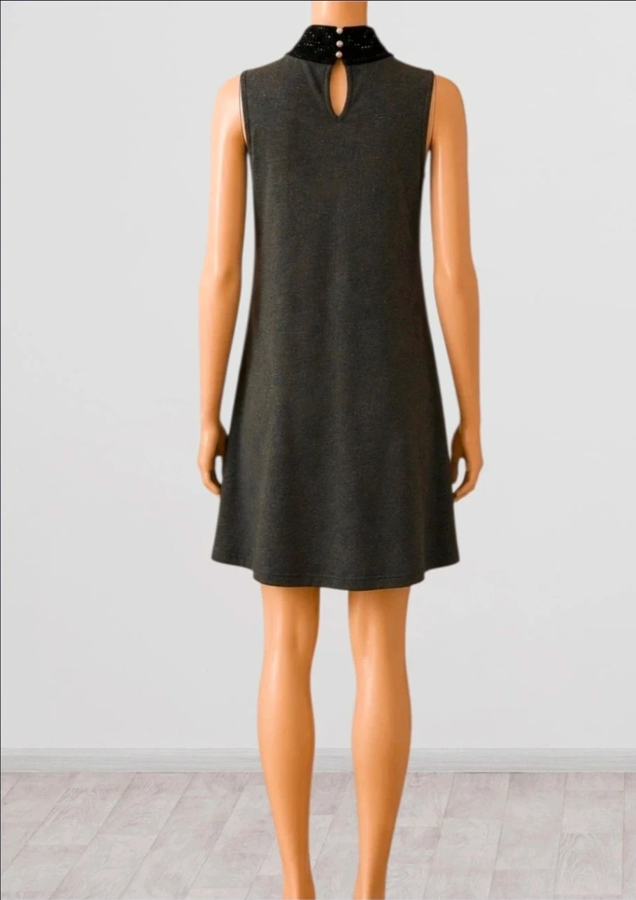 Vestido fluido estampado azul y blanco – photo 2